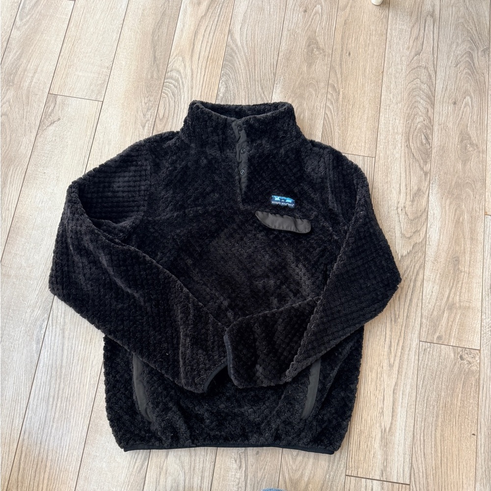 Simply Southern Black Fleece Pullover size M so soft!!